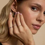 Astrid & Miyu Diamond Hardware bague or blanc diamant