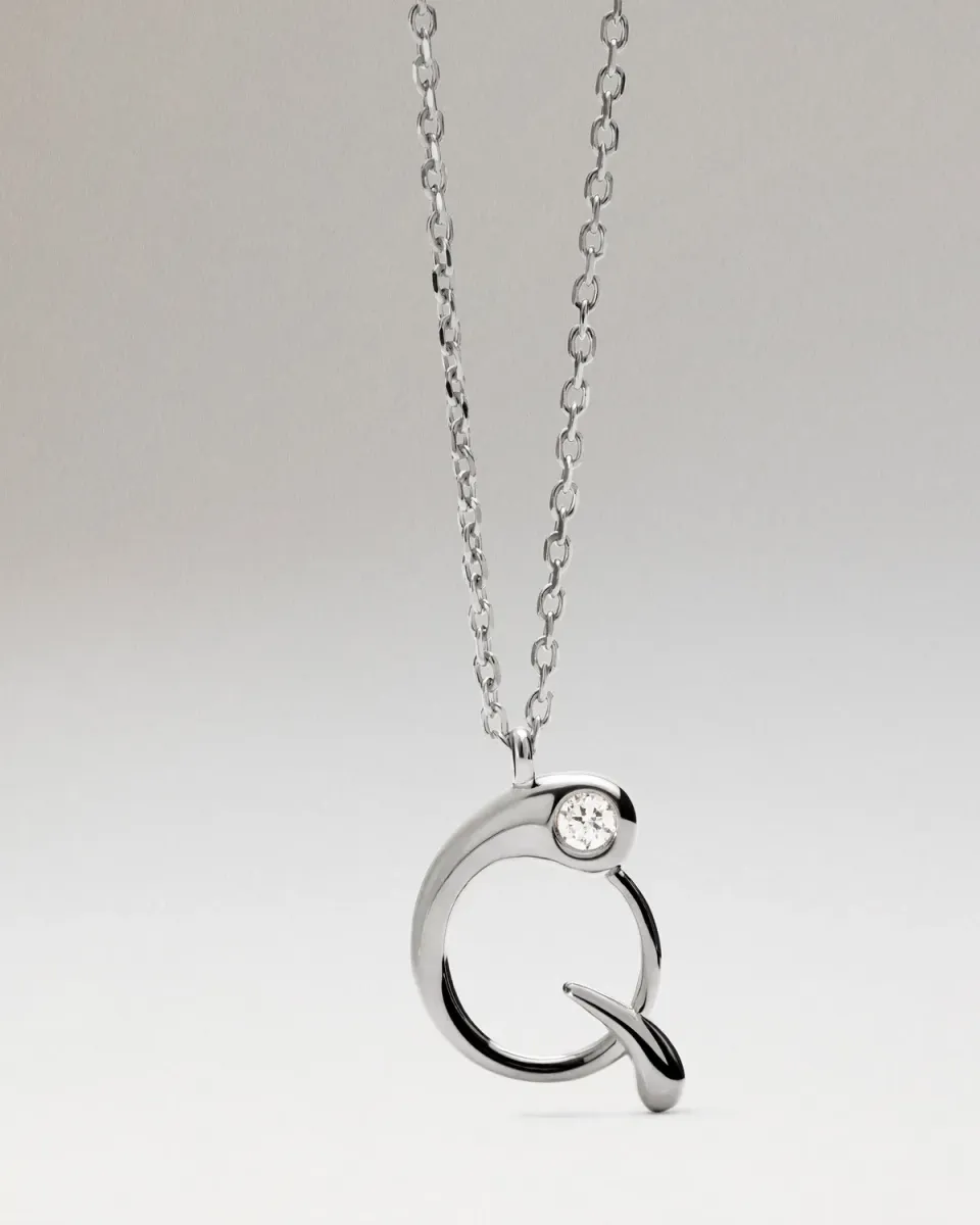 PDPAOLA Initial Q collier lettre argent 40-50 cm