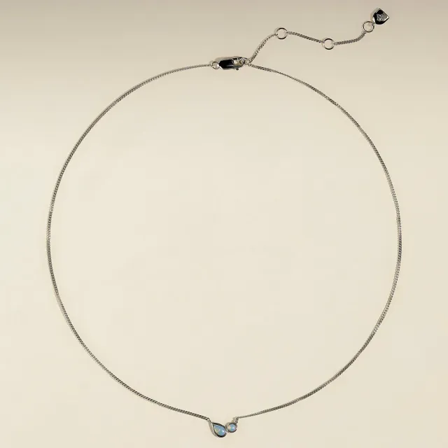 Astrid & Miyu Opal Bezel Pendant collier argent opale