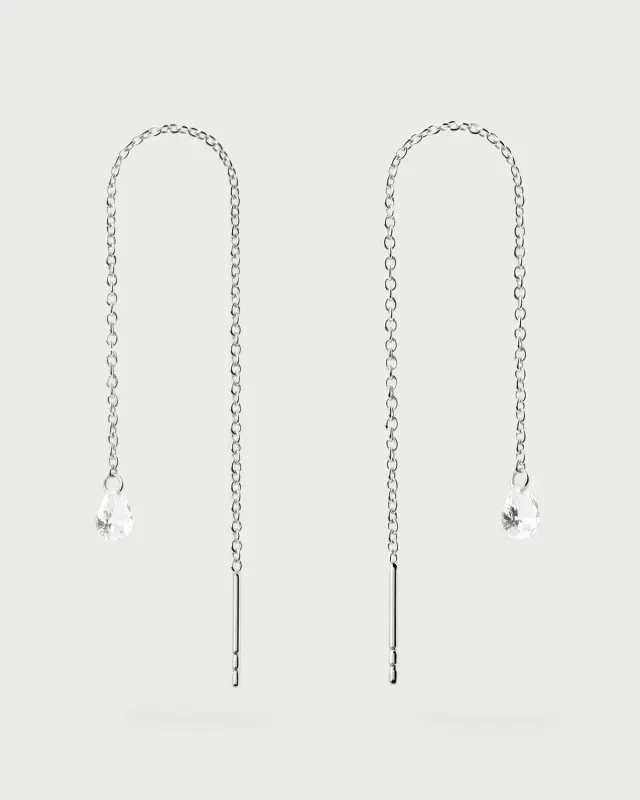 PDPAOLA Waterfall boucles pendantes argent 9,5 cm