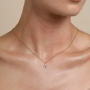 Astrid & Miyu N Initial Pavé collier doré initiale N pavé
