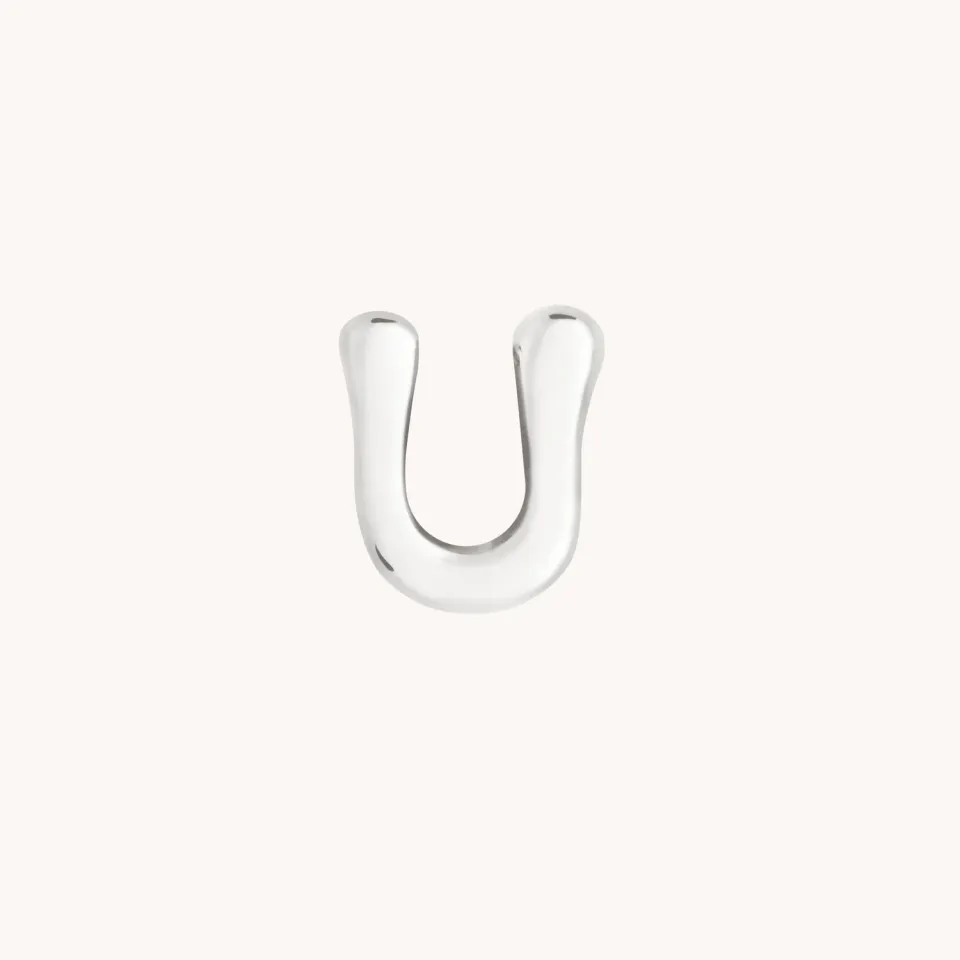 Astrid & Miyu Initial Click Charm U breloque or blanc massif