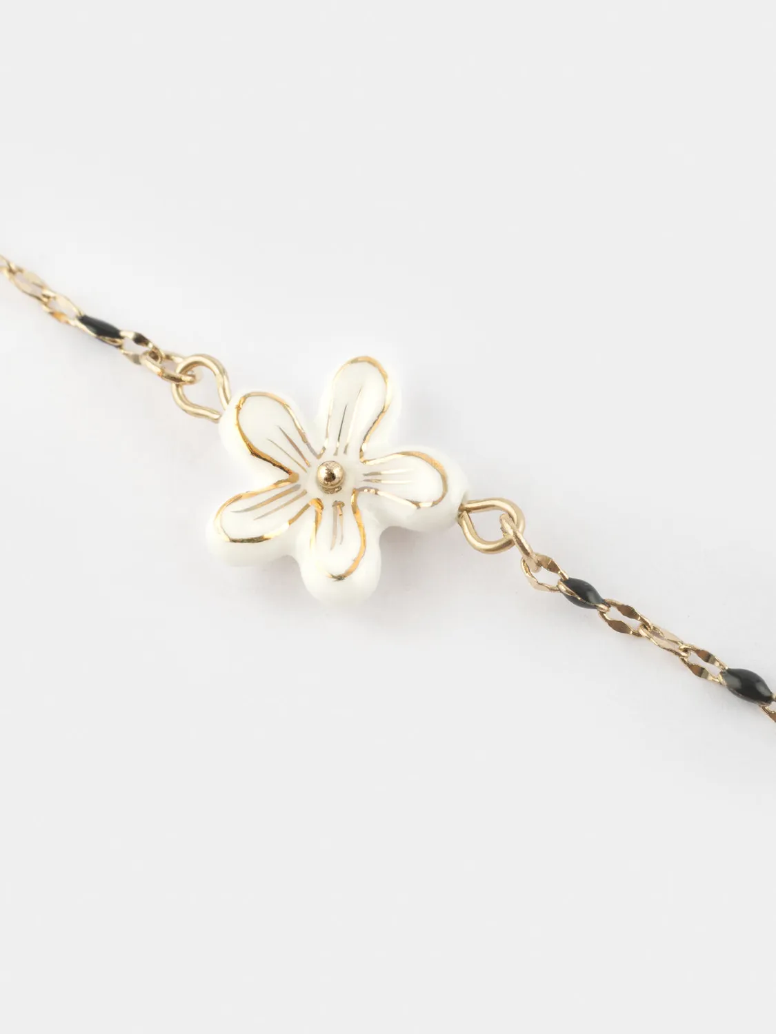 Nach Bijoux fleur blanches bracelet perles émaillées