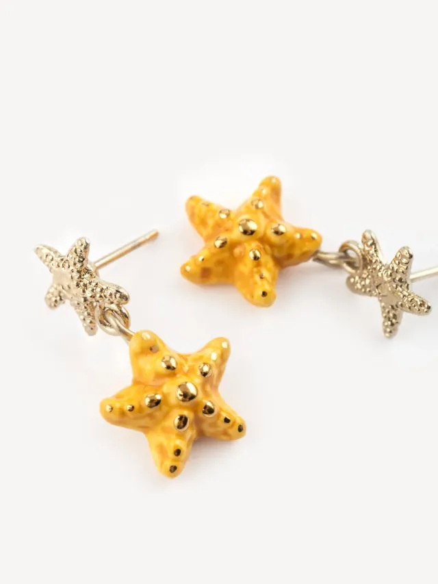Nach Bijoux étoile de mer boucles pendantes jaune