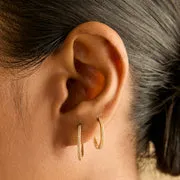 Astrid & Miyu White Topaz Pavé Hoops créoles or topaze