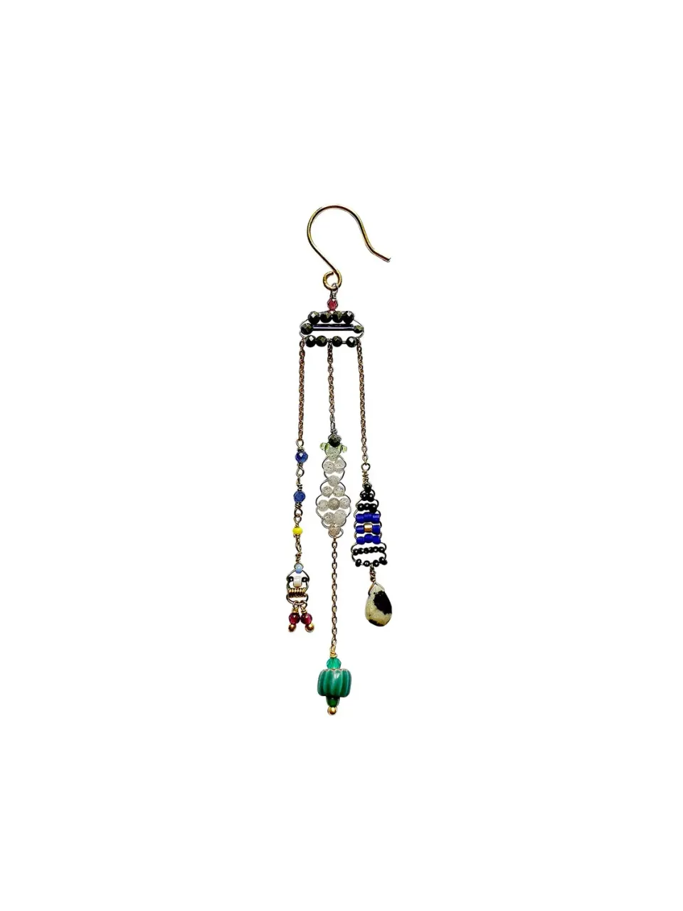 Le Fourbi de Capucine FDC178 boucles d'oreilles labradorite 8 cm