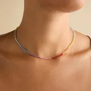 Astrid & Miyu Rainbow collier pierres or 9 carats