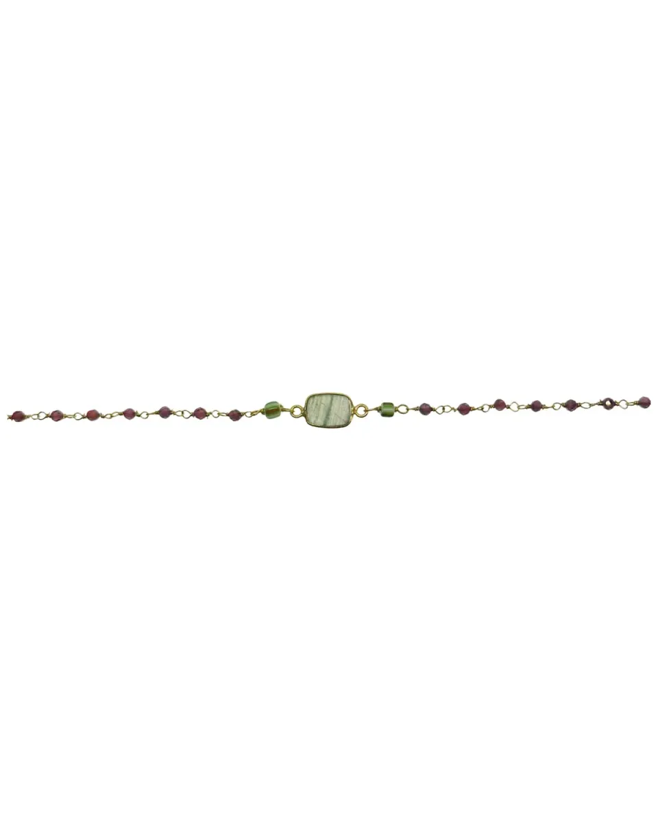 Le Fourbi de Capucine STRIPE bracelet labradorite doré