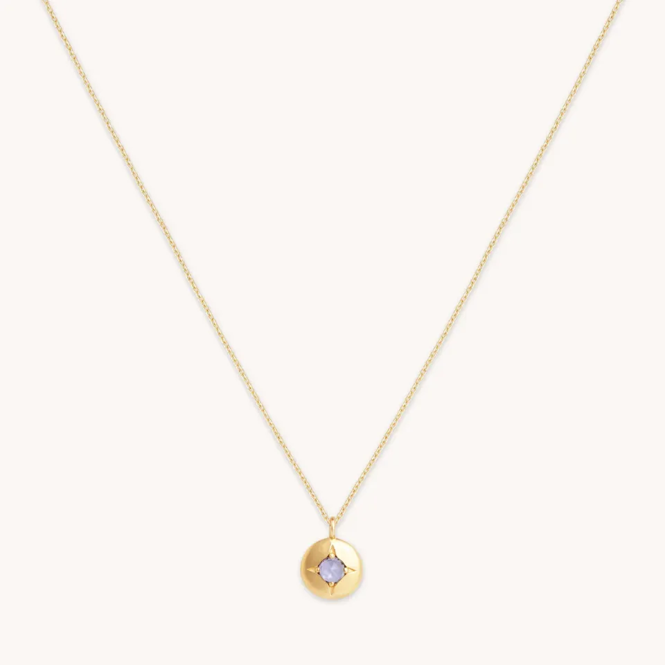 Astrid & Miyu December Tanzanite collier or massif décembre