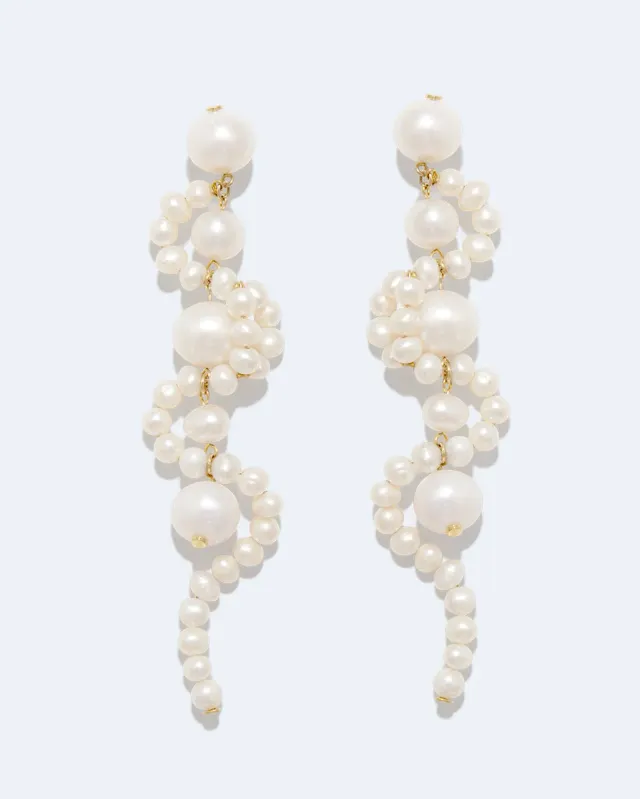 Completedworks The Mist boucles d'oreilles perle plaqué or