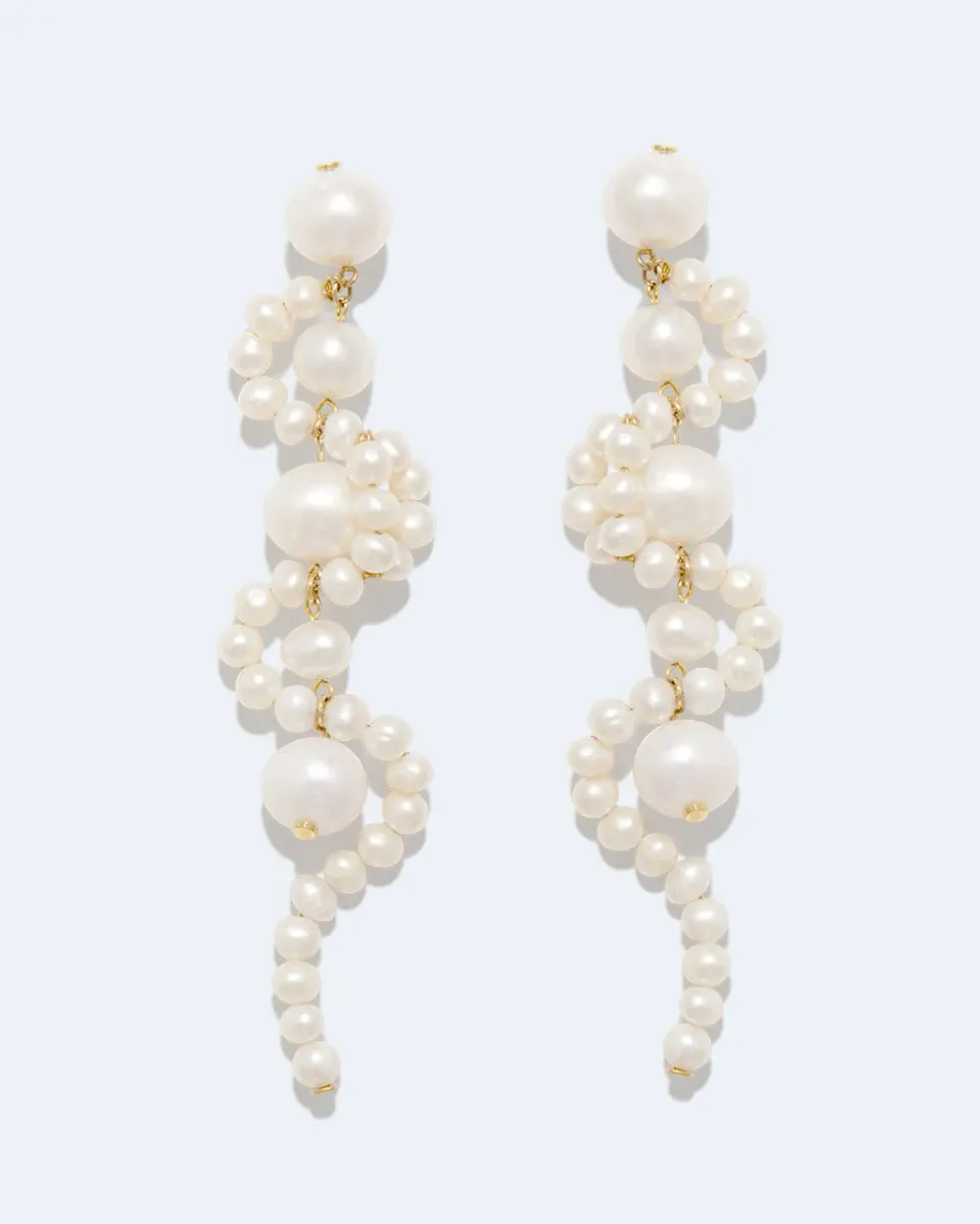 Completedworks The Mist boucles d'oreilles perle plaqué or