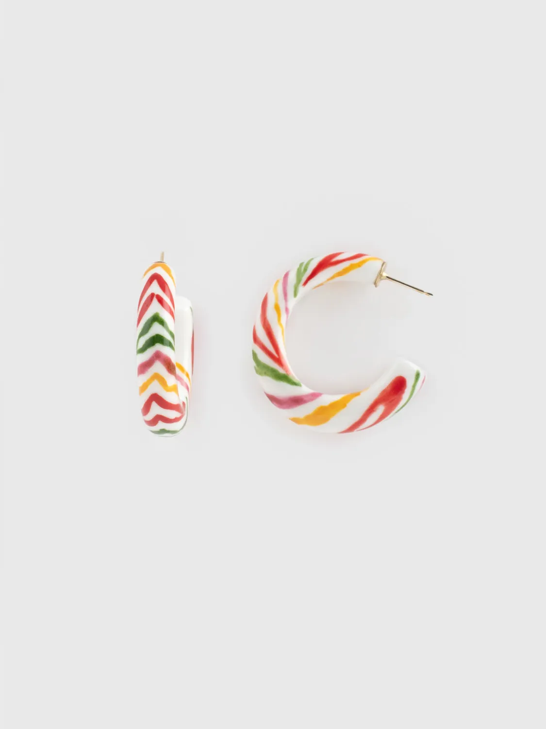 Nach Bijoux créoles Crazy Tiger boucles d'oreilles porcelaine