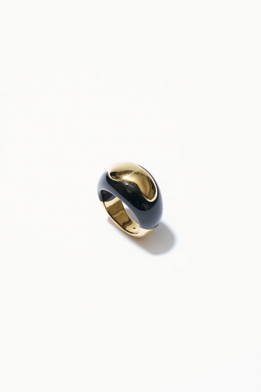 Philippe Ferrandis Waves vague fine bague résine doré noir