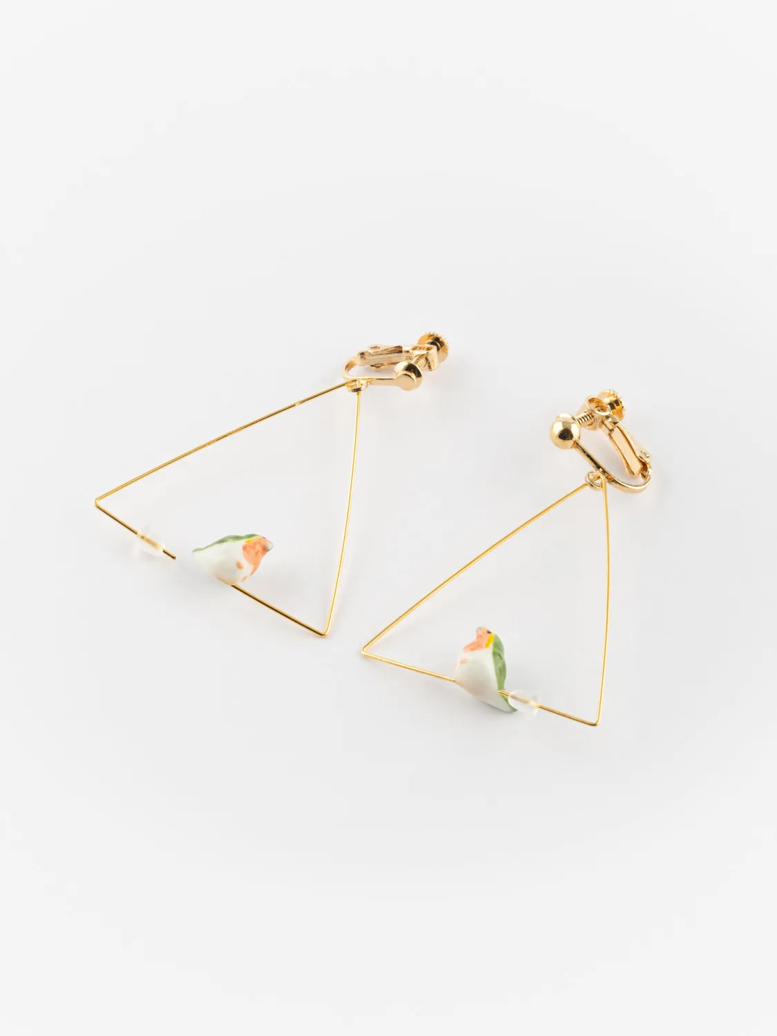 Nach Bijoux Créoles triangle à clip rouge-gorge boucles