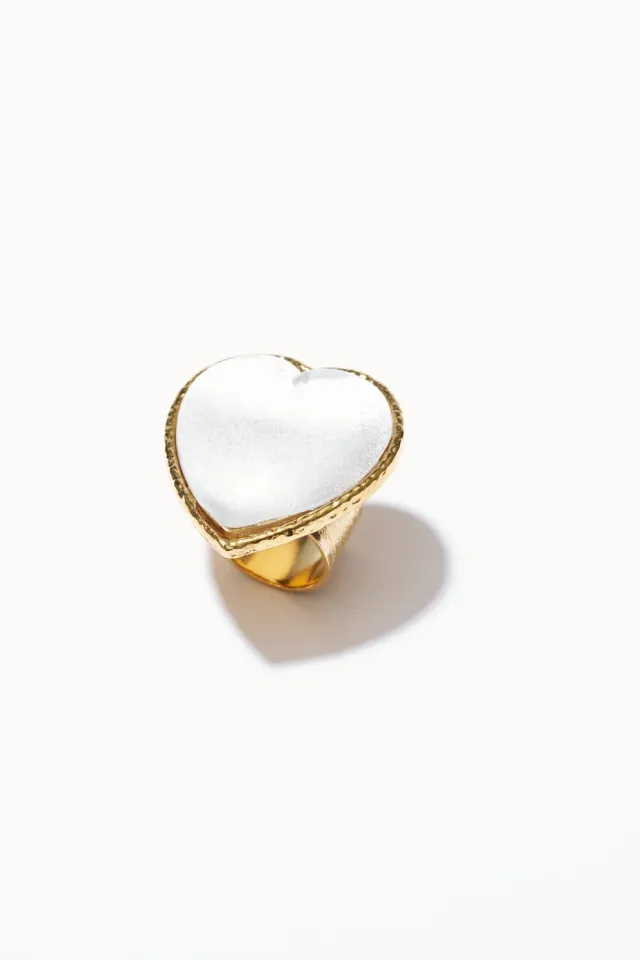 Philippe Ferrandis Break My Heart bague cœur rouge réglable dorée