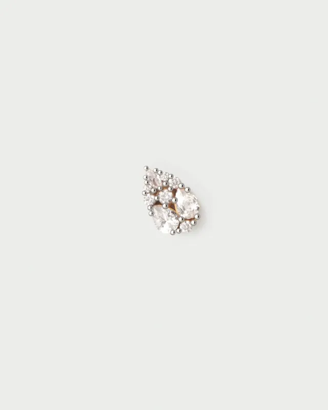 PDPAOLA Vanilla mono boucle d'oreille zirconia blanche