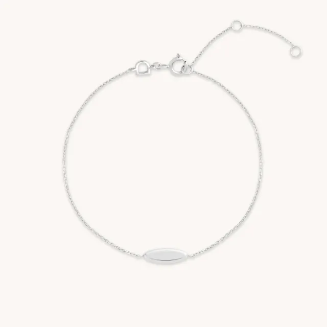 Astrid & Miyu ID Charm bracelet or blanc plaque
