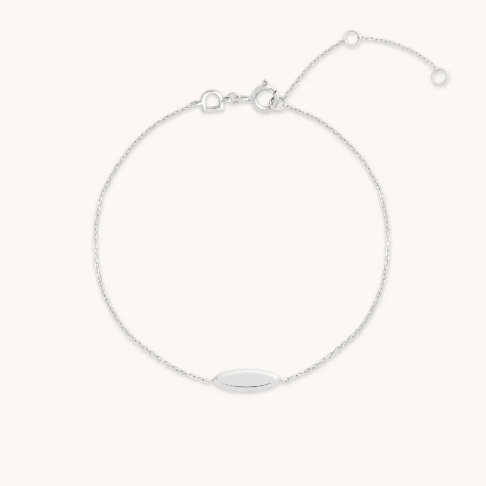 Astrid & Miyu ID Charm bracelet or blanc plaque