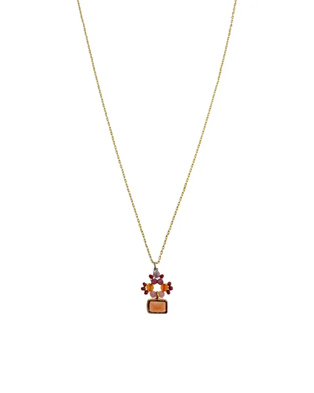 Le Fourbi de Capucine P45 collier laiton doré améthyste grenat