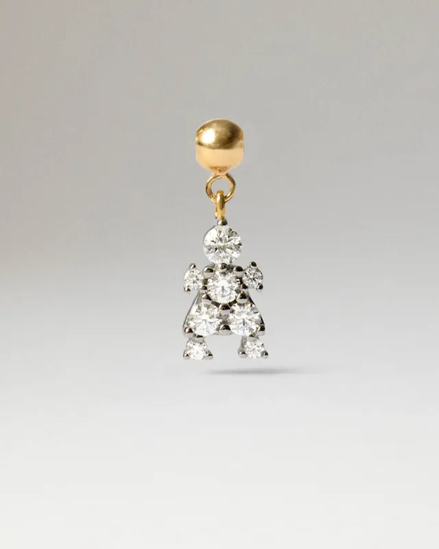PDPAOLA Girl breloque zirconia blanche dorée