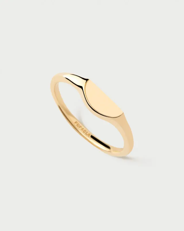 PDPAOLA Half Circle Mini bague chevalière or sans pierre