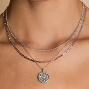Astrid & Miyu Illusion Double Chain collier argent double