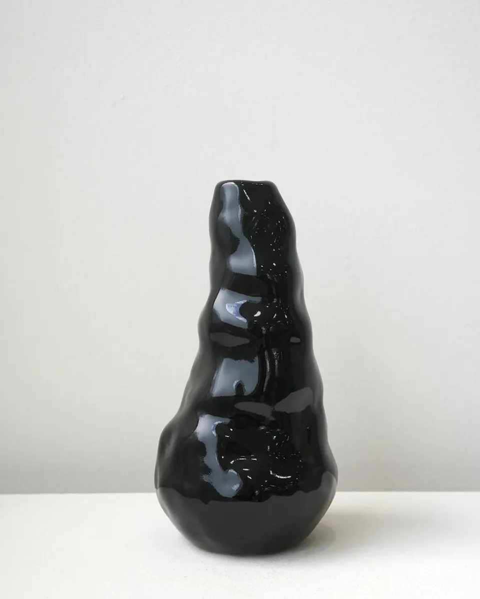 Completedworks Rise and Decline vase noir brillant médium
