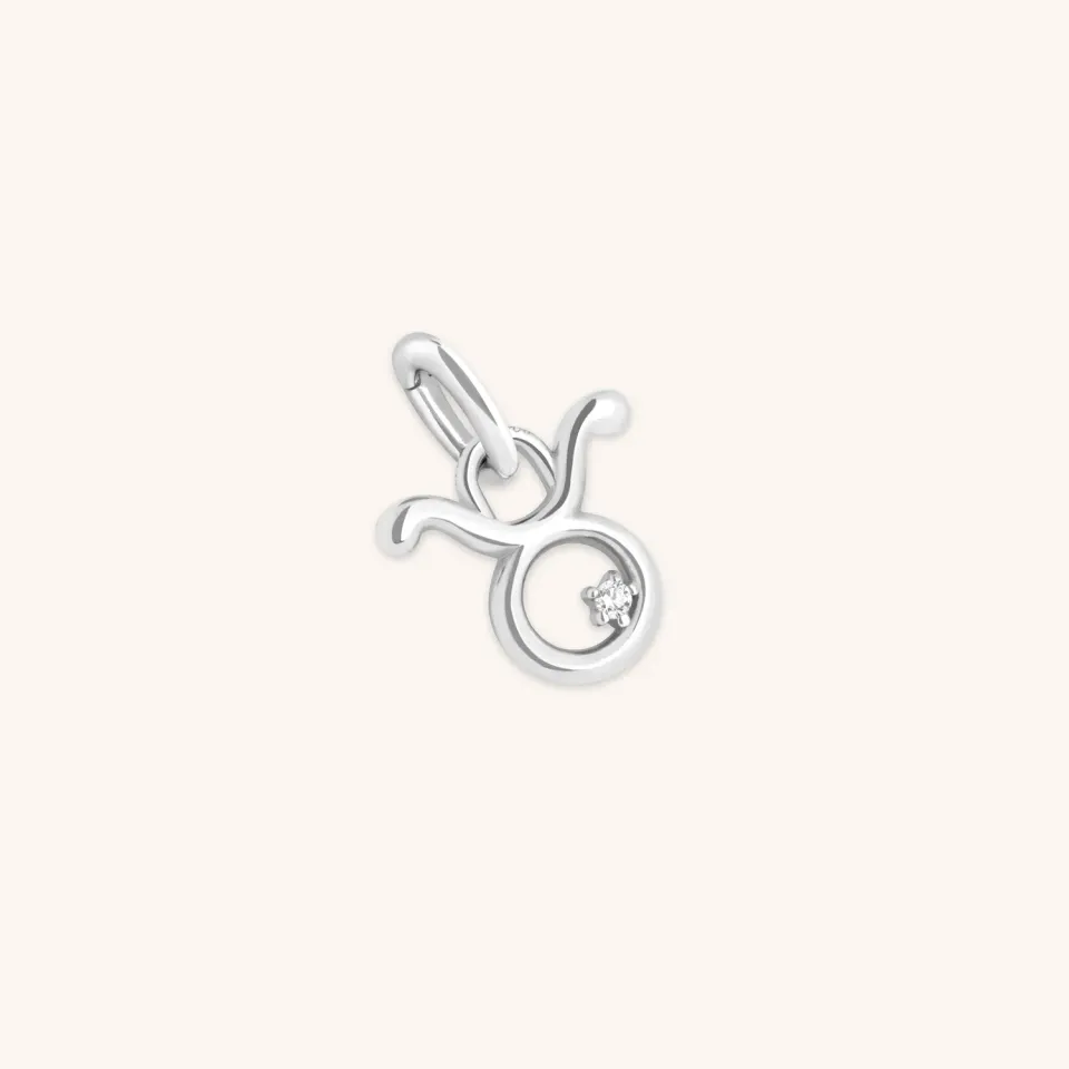 Astrid & Miyu Taurus Zodiac breloque clip argent Taureau