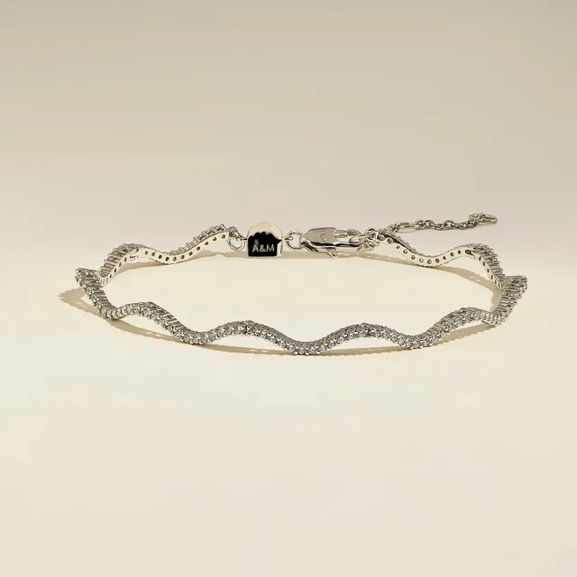 Astrid & Miyu Scalloped Tennis bracelet argent pierres