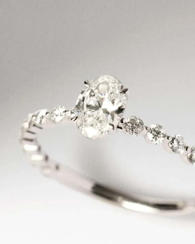 PDPAOLA Trace bague or blanc diamants 0,975 ct