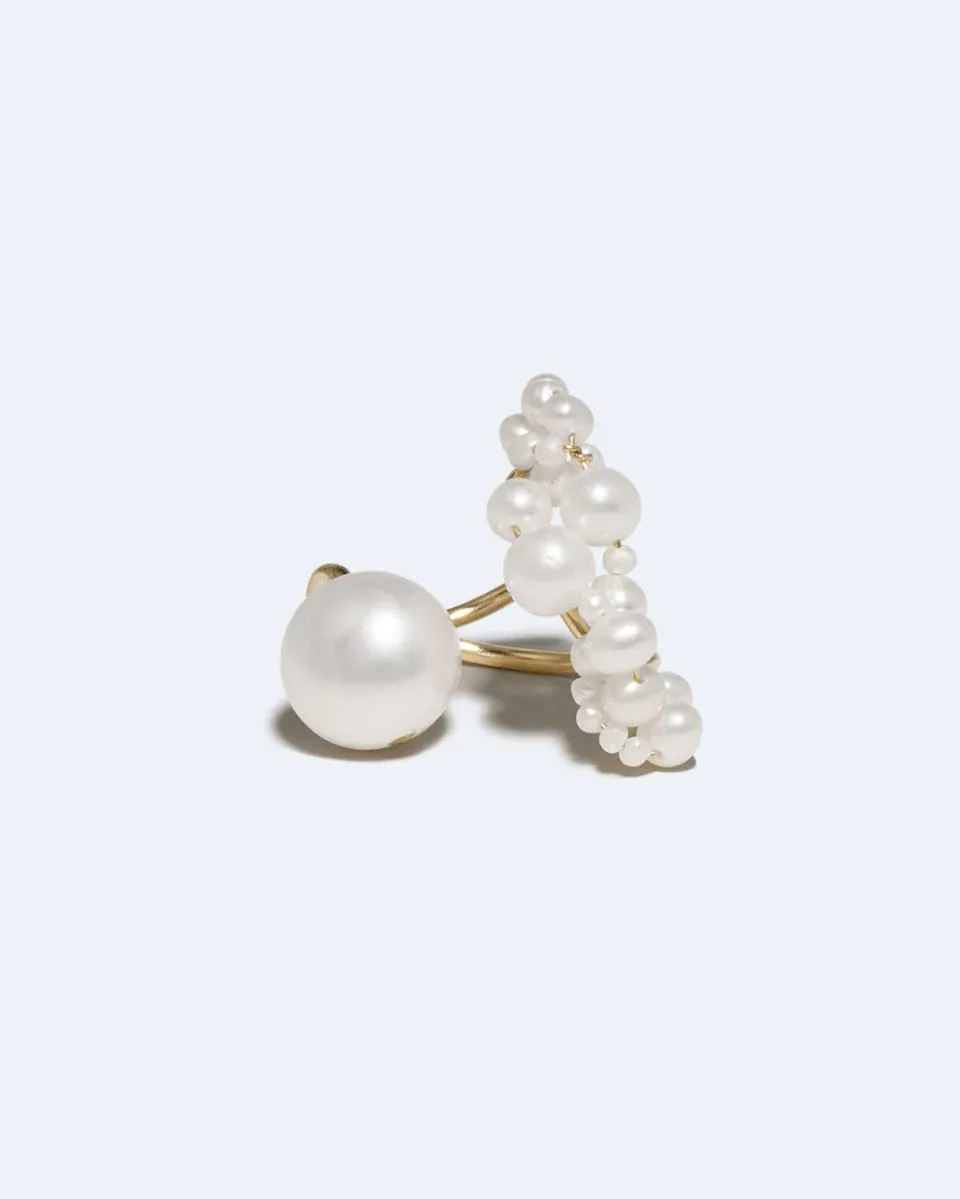 Completedworks Speaking bague perle vermeil taille L