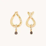 Astrid & Miyu Diamond Quartz clous diamant quartz or massif