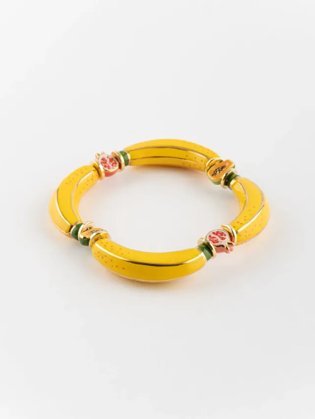Nach Bijoux fruits bananes jaunes bracelet perles de verre