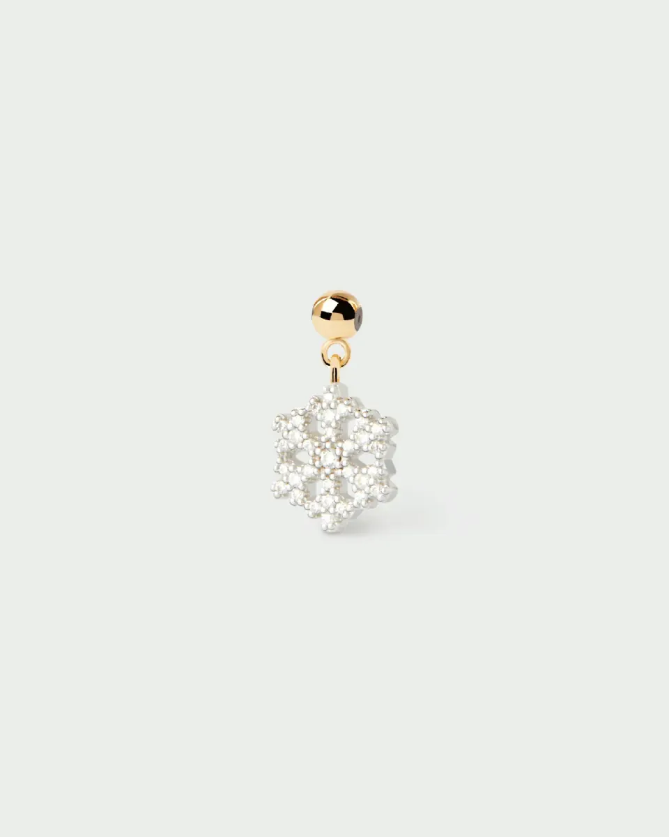 PDPAOLA Snowflake breloque flocon zirconia blanche 9 mm