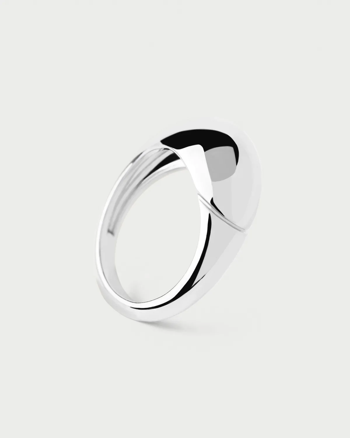 PDPAOLA Bamboo bague argent large 10 mm