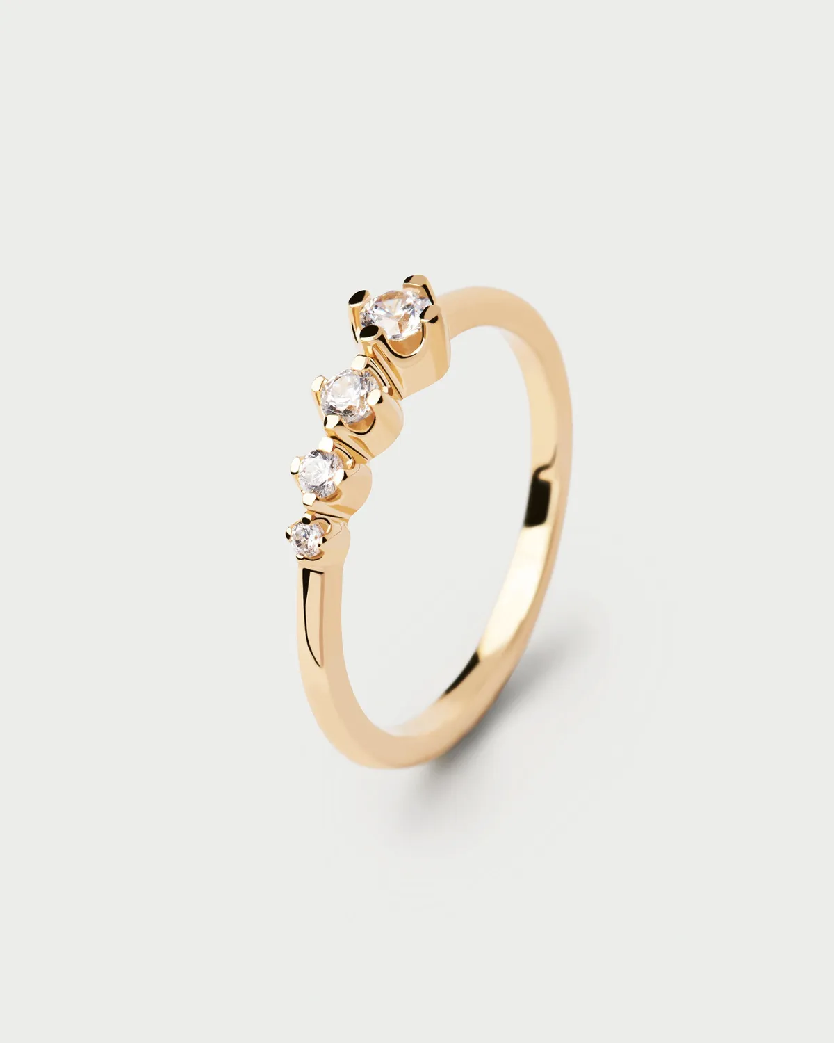 PDPAOLA Spark bague argent plaqué or zirconia