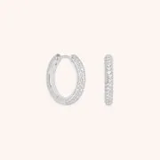 Astrid & Miyu Pavé Knot créoles argent nœud pavé