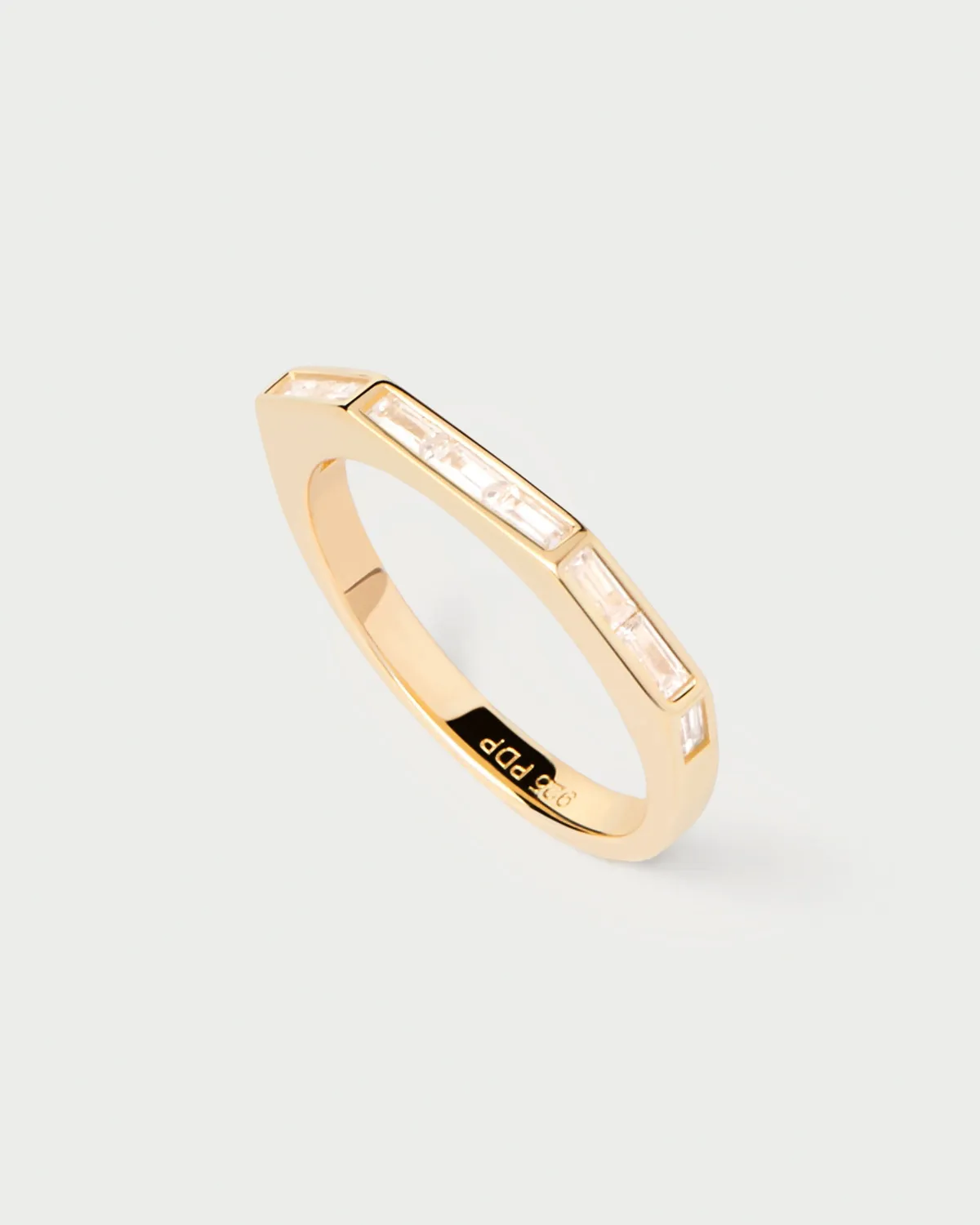 PDPAOLA Bari bague zirconia blanche dorée