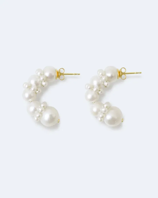 Completedworks Birds of a Feather Pearl boucles d’oreilles vermeil
