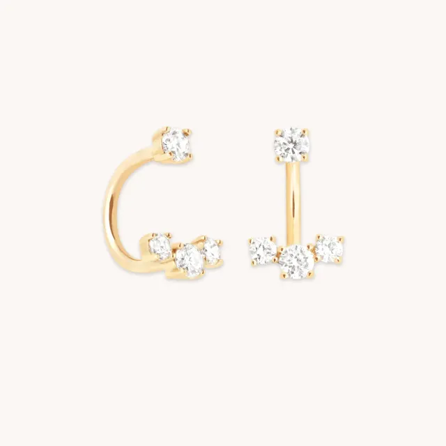 Astrid & Miyu Diamond Trio boucles or massif diamants