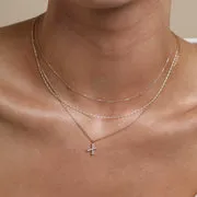 Astrid & Miyu collier X Initial Pavé plaqué or