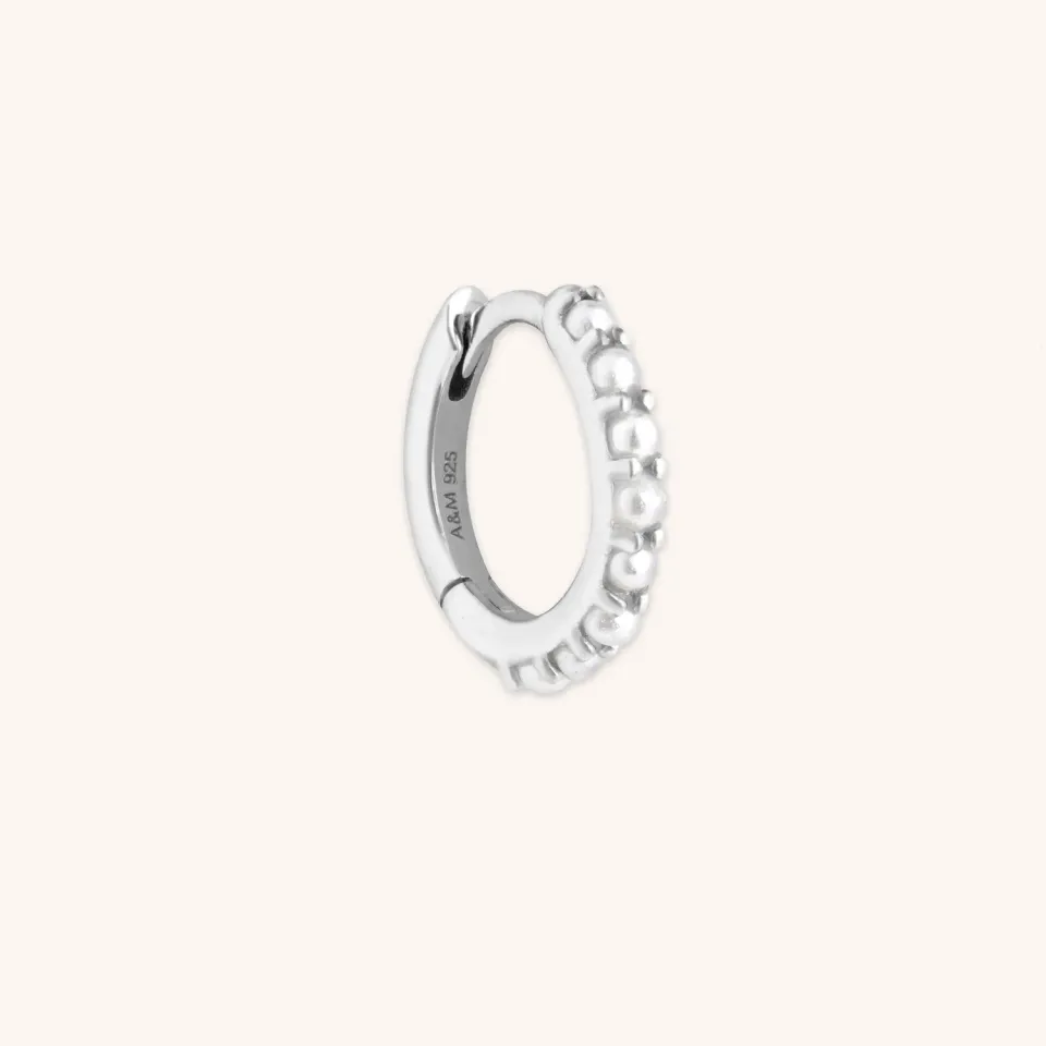 Astrid & Miyu Pearl Single Hoop créole perle argentée