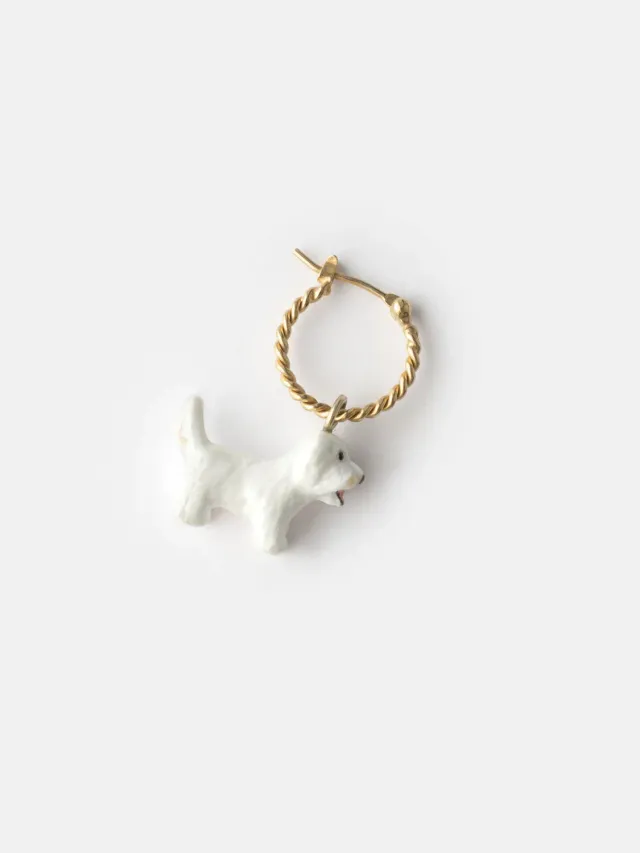 Nach Bijoux Mini créole chien Coton de Tulear boucle à l'unité blanche