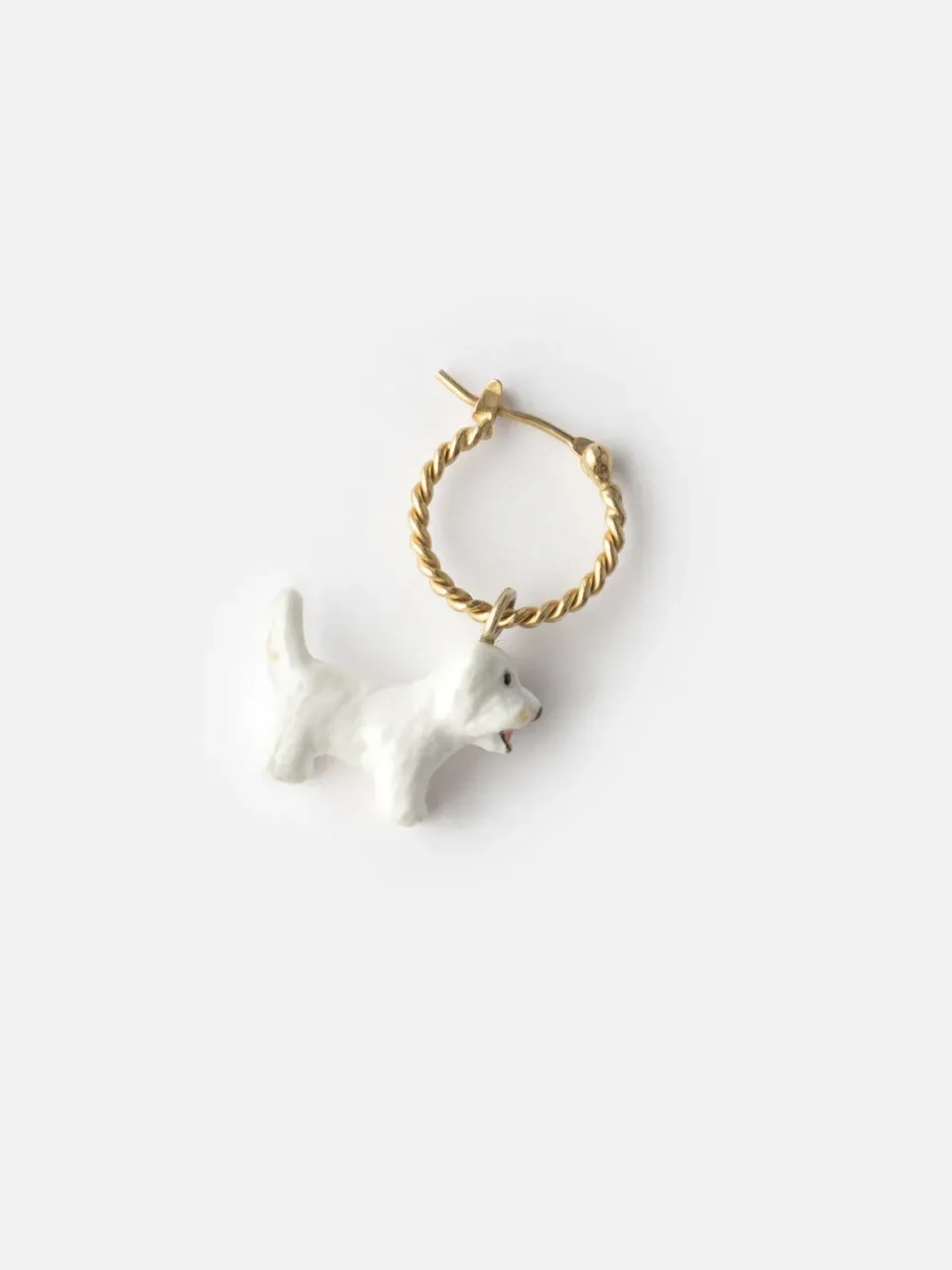 Nach Bijoux Mini créole chien Coton de Tulear boucle à l'unité blanche