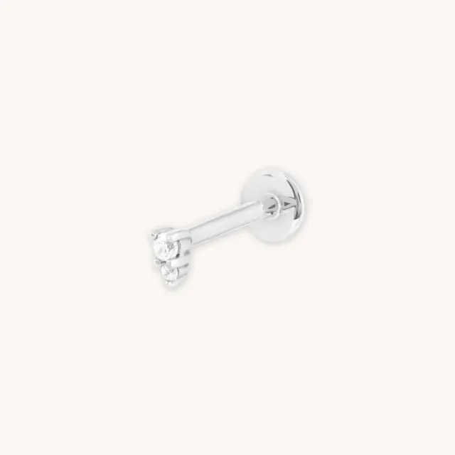 Astrid & Miyu Stacked Topaz piercing clou or blanc massif