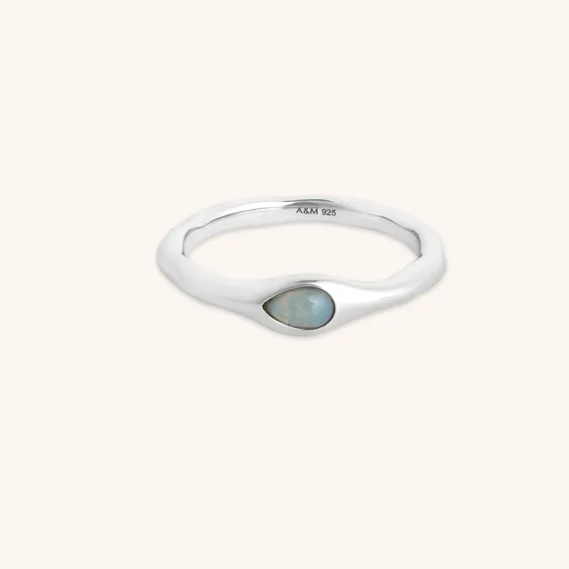Astrid & Miyu Opal Cocktail Ring bague argent opale