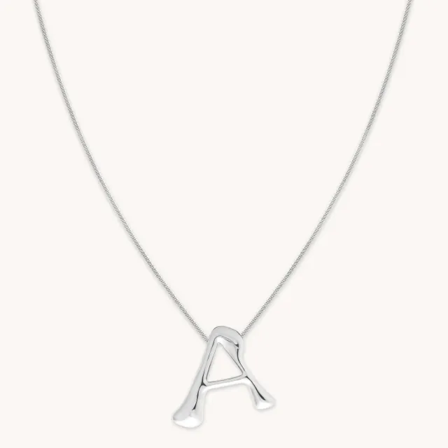 Astrid & Miyu A Initial Bold collier argent initiale A