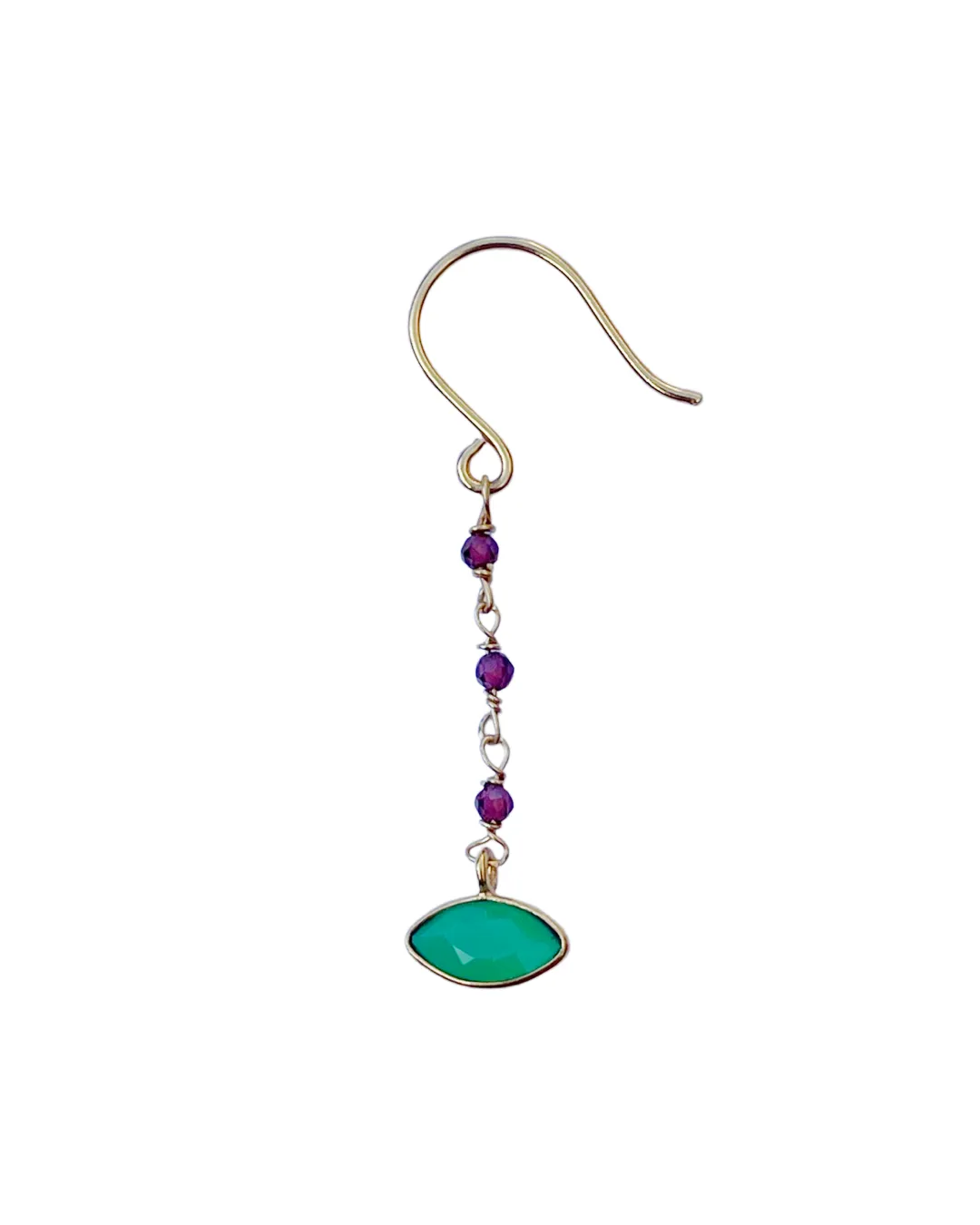 Le Fourbi de Capucine LF112 boucles d'oreilles laiton doré grenat