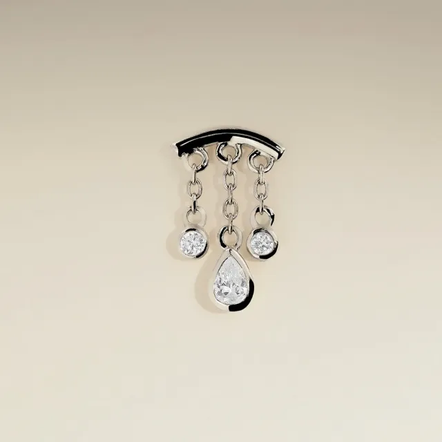 Astrid & Miyu Diamond Pear Multi Charm helix or blanc massif