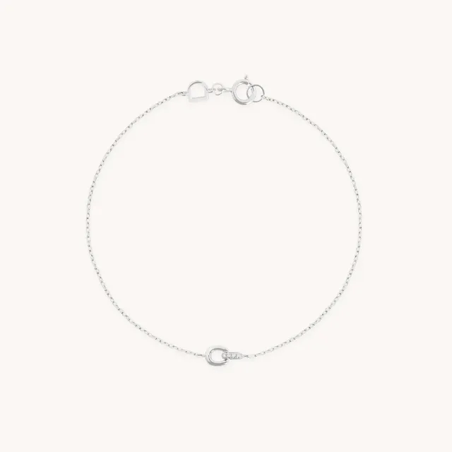 Astrid & Miyu Hardware bracelet diamant or blanc massif